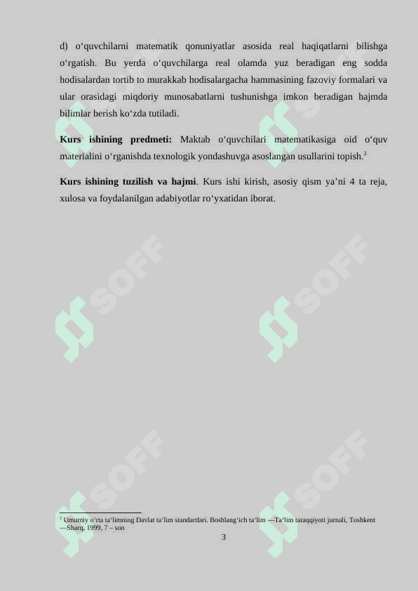 BOSHLANG‘ICH SINFLARDA MATEMATIKA O‘QITISHDA KOMPETENSIYAVIY YONDASHUV 3