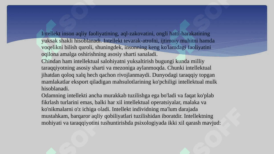 Aqliy harakatlar va intelektual faollikning egallanishi 3
