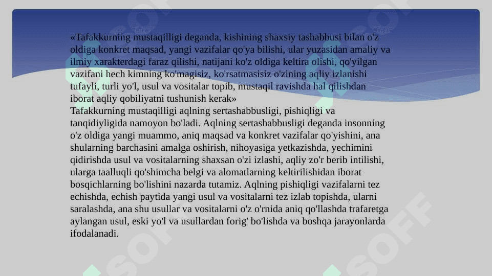 Aqliy harakatlar va intelektual faollikning egallanishi 5