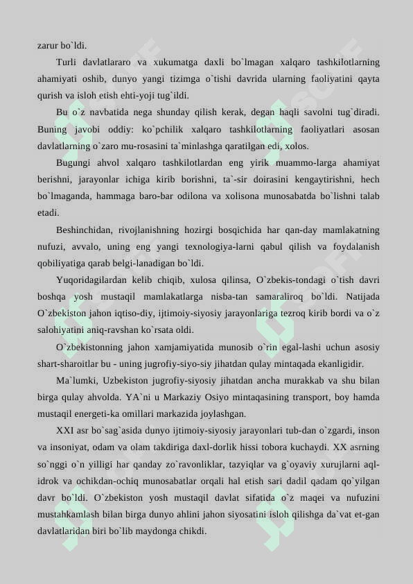 O`zbekiston Respublikasining jahon hamjamiyatiga qo`shilishi 3