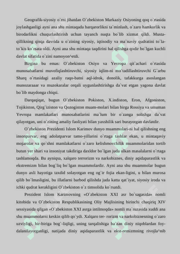 O`zbekiston Respublikasining jahon hamjamiyatiga qo`shilishi 4