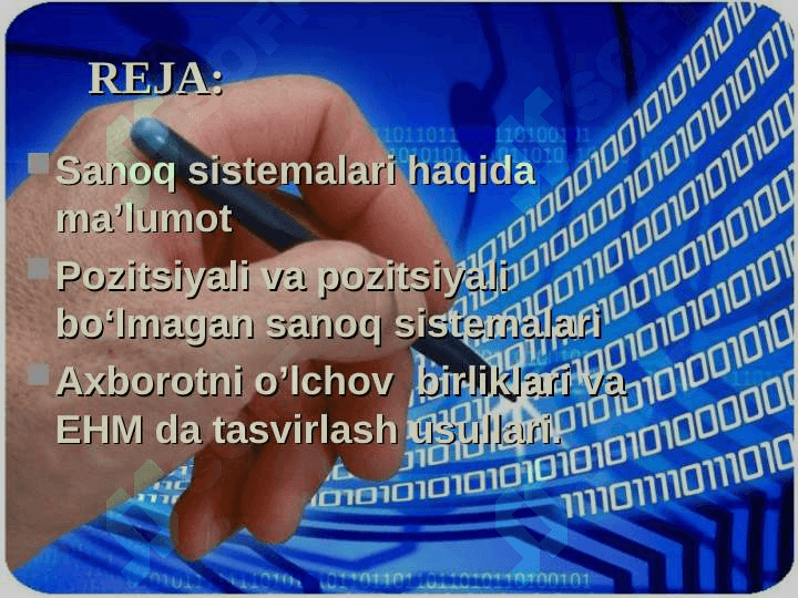 Sanoq sistemalari va ular ustida amallar 2