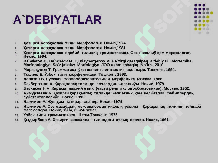 Feyildin’  morfologiyalıq kategoriyaları 2