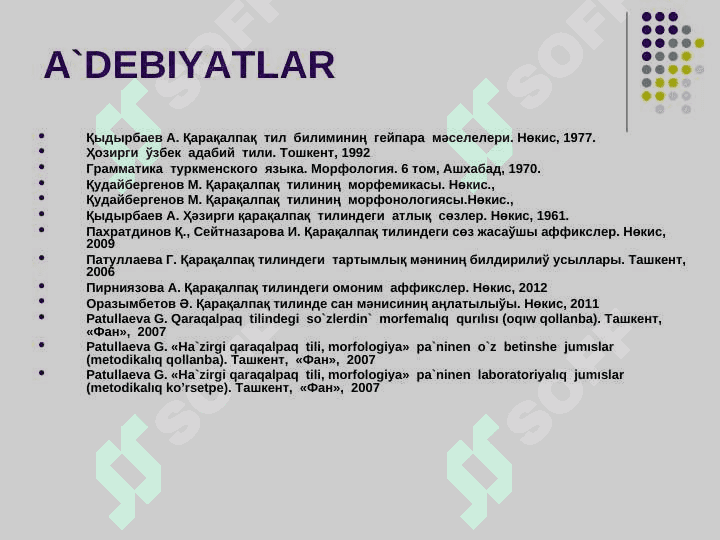 Feyildin’  morfologiyalıq kategoriyaları 3