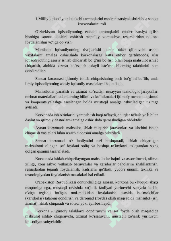 SANOAT KORXONALARINING INNAVATSION FAOLIYATI SAMARADORLIGINI OSHIRISH 3
