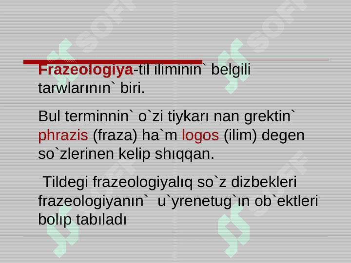 Frazeologiya. Leksikografiya 3