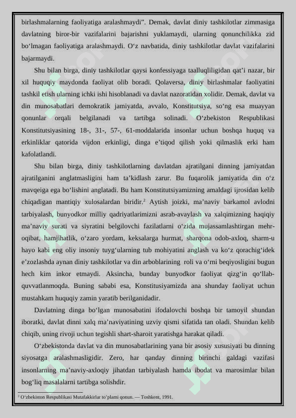 Oʻzbekistonda davlat va din munosabati (Esse) 3