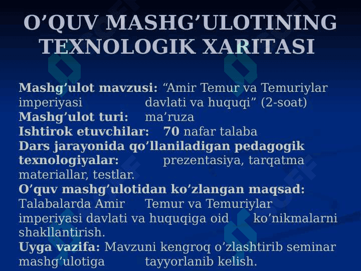 “AMIR TEMUR VA TEMURIYLAR IMPERIYASI DAVLATI VA HUQUQI” 2