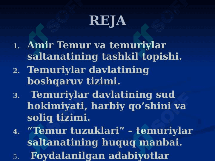 “AMIR TEMUR VA TEMURIYLAR IMPERIYASI DAVLATI VA HUQUQI” 3