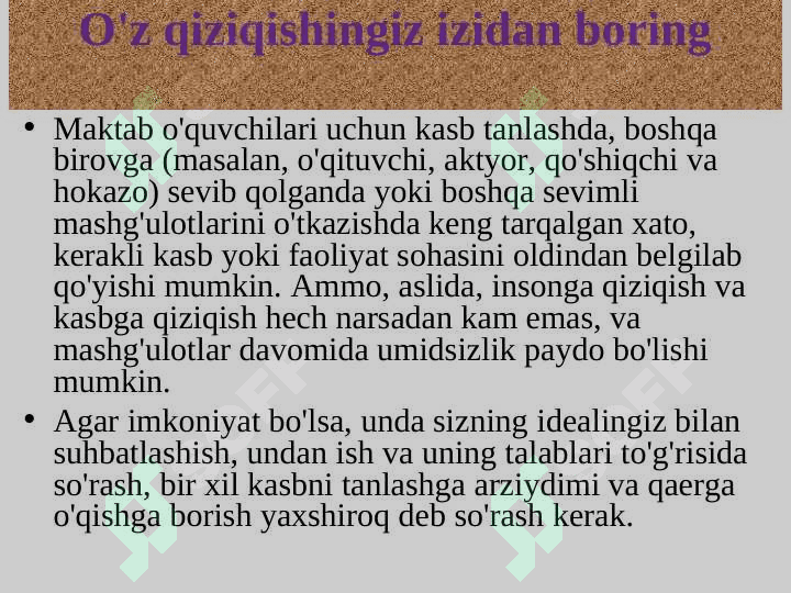 Kasb tanlashda uchraydigan xatoliklarni oldini olish omillari 4