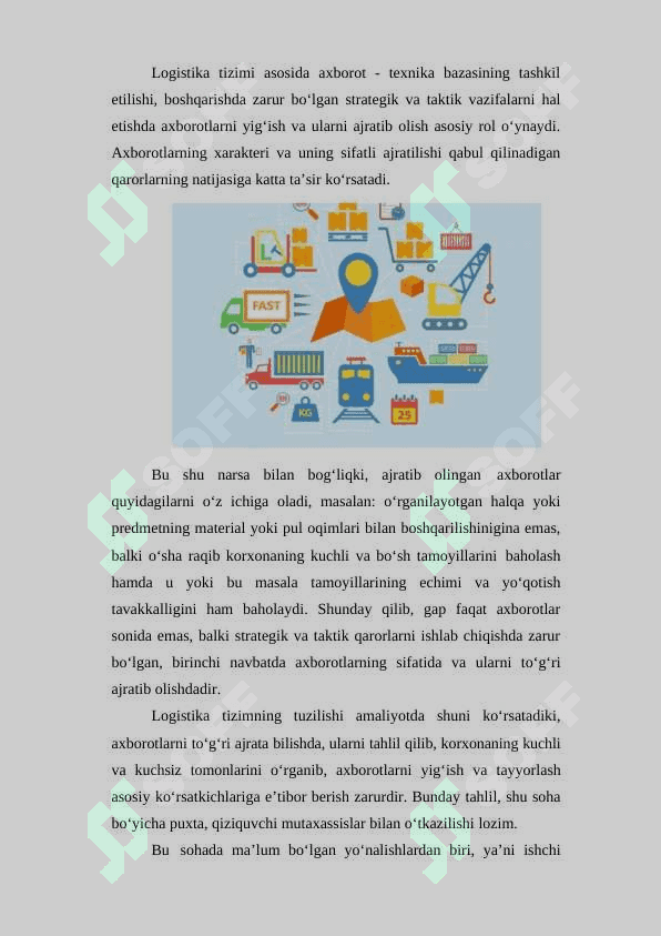 Lоgistikada aхbоrоt tizimlari ko‘rilishi tamоyillari 2