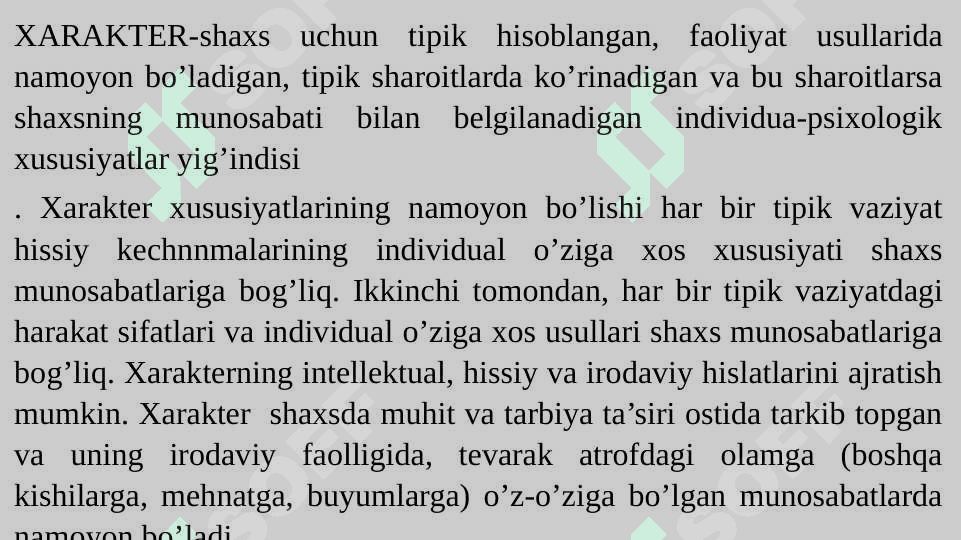 XARAKTER AKSENTUATSIYASI VA XULQIY OGʻISH 2