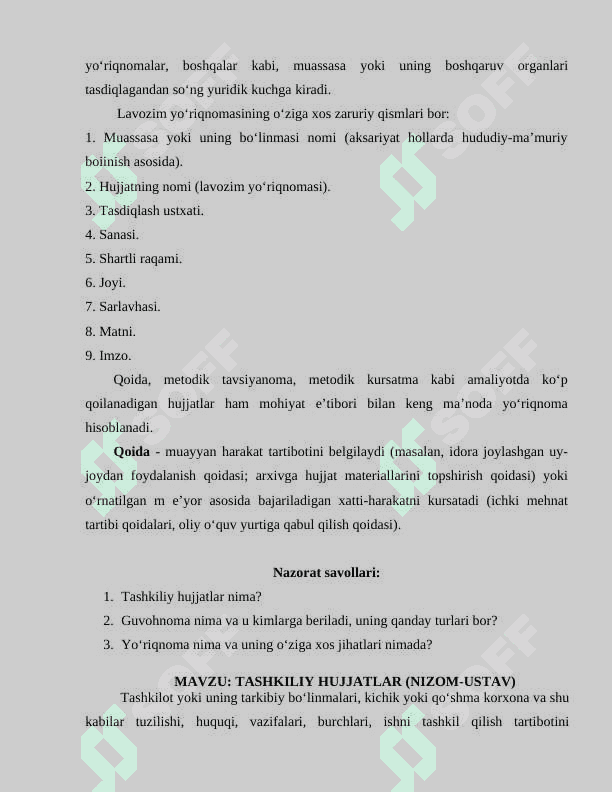 TASHKILIY HUJJATLAR (GUVOHNOMA, YO‘RIQNOMA) 4