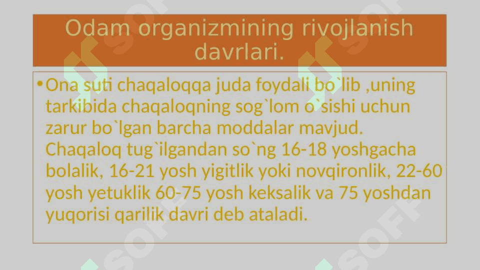 Bolaning o`sishi va rivojlanishi 3