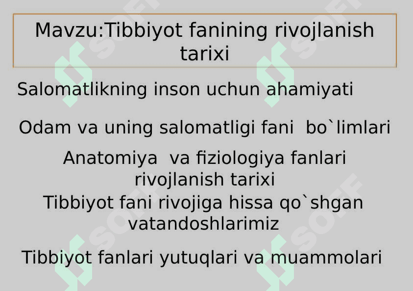 Tibbiyot fanining rivojlanish tarixi 4