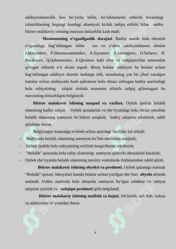 OYBEK IJODIDA BOLALIK OLAMINING BADIIY TALQINI 4