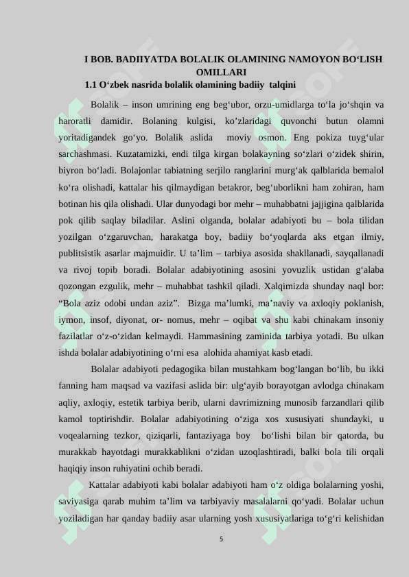 OYBEK IJODIDA BOLALIK OLAMINING BADIIY TALQINI 5