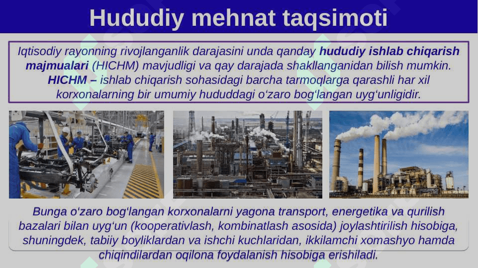 O‘zbekiston iqtisodiyotini hududiy tashkil etish. 8