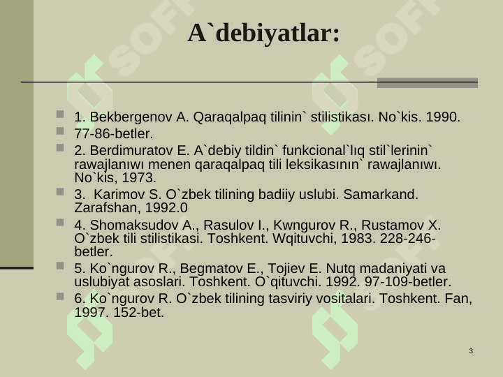 Tildin` ko`rkemlew quralları` 3