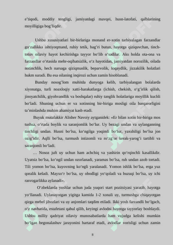 Ota ona birinchi tarbiyachilar kurs ishi 8