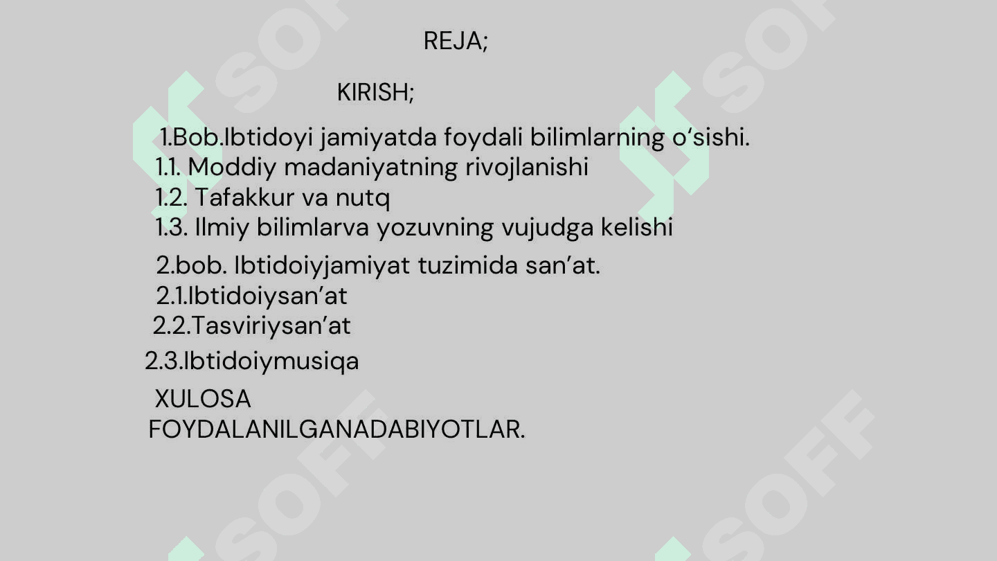 ibtidoiy jamyat tuzumida modiy madanyat 2