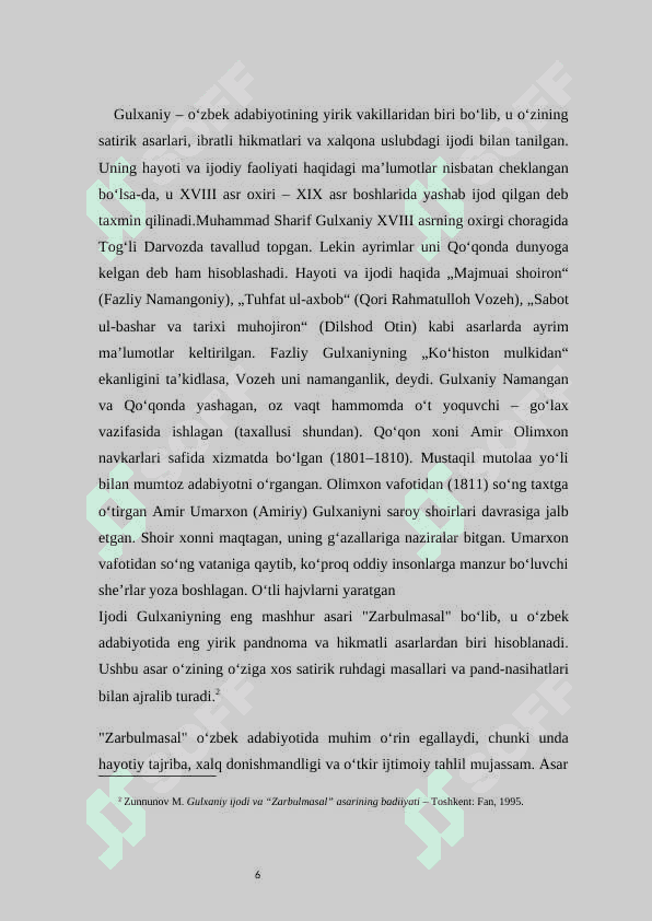 Gulxaniyning  Zarbulmasal da timsol yaratish mahorati. 6