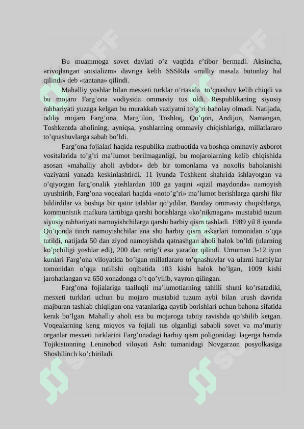 MUSTAQILLIKKA ERISHISH ARAFASIDA O‘ZBEKISTONDAGI IJTIMOIY-SIYOSIY JARAYONLAR 2