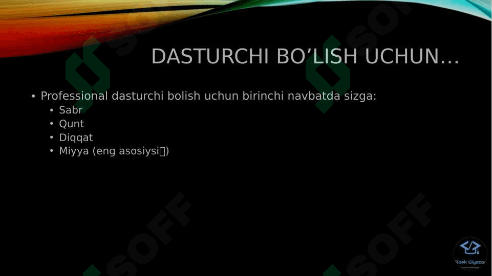 Dasturlash 3