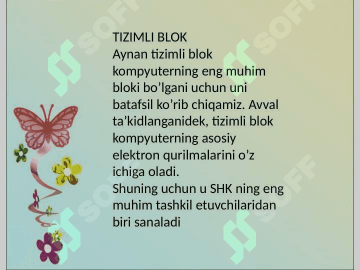 Tizimli blok qismlari bilan tanishish 2