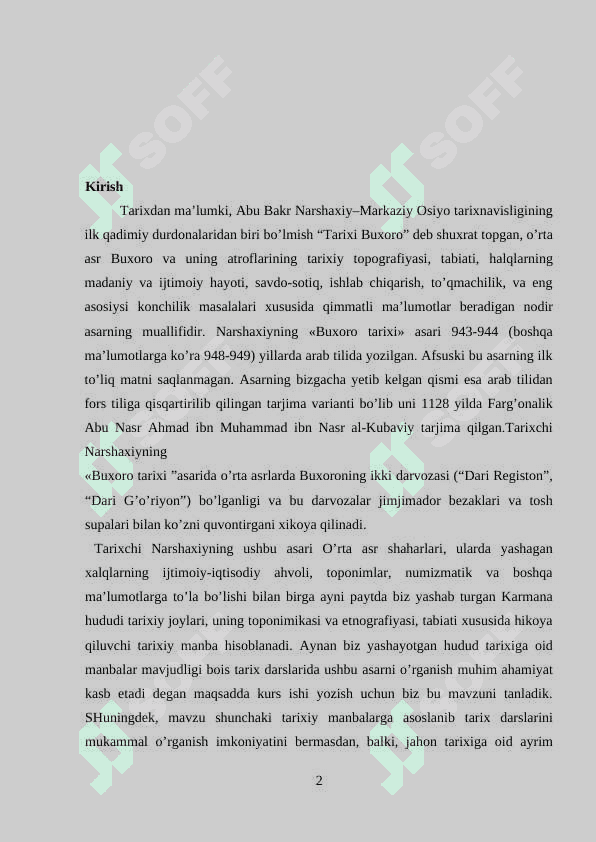 NARSHAXIYNING “BUXORO TARIXI” ASARI MANBA SIFATIDA 2