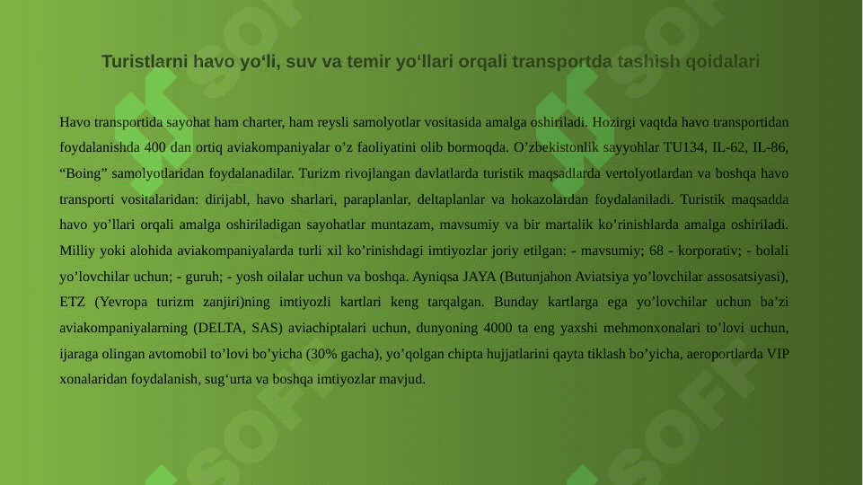 TURISTLARGA TRANSPORT XIZMAT KO‘RSATISH 7