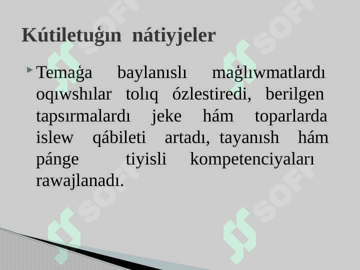 Gáptiń  ekinshi  dárejeli  aģzaları. Anıqlawısh 3
