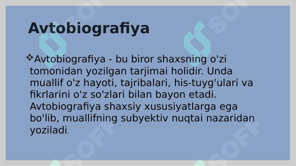 AVTOBIOGRAFIYA O’QITUVCHI NUTQINING JANRI SIFATIDA. 4