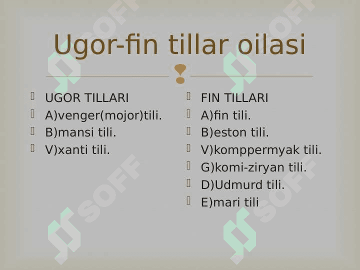 Dunyo tillari va tillar tasnifi 8