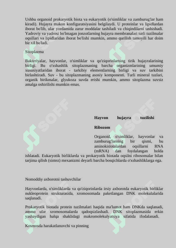 Hayvon va oʻsimlik hujayra boʻlinishining farqlari 8