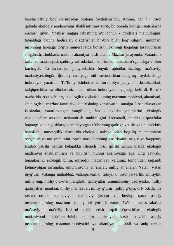 Boshlang‘ich ta'limda o‘quvchilarga ekologik tarbiya berish 8