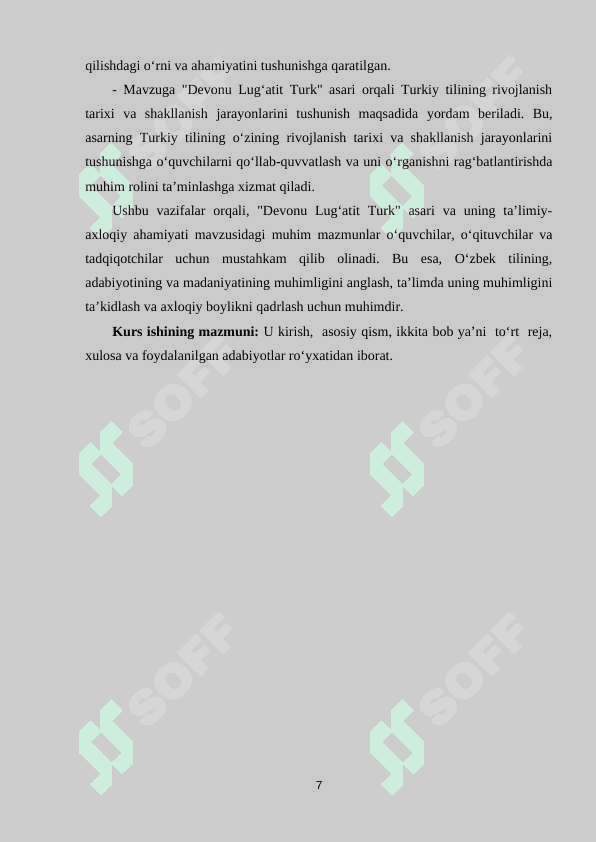 MAXMUD QOSHG‘ARIYNING “DEVONU LUG‘ATIT TURK” ASARI VA UNING TA’LIMIY-AXLOQIY AHAMIYATI 7