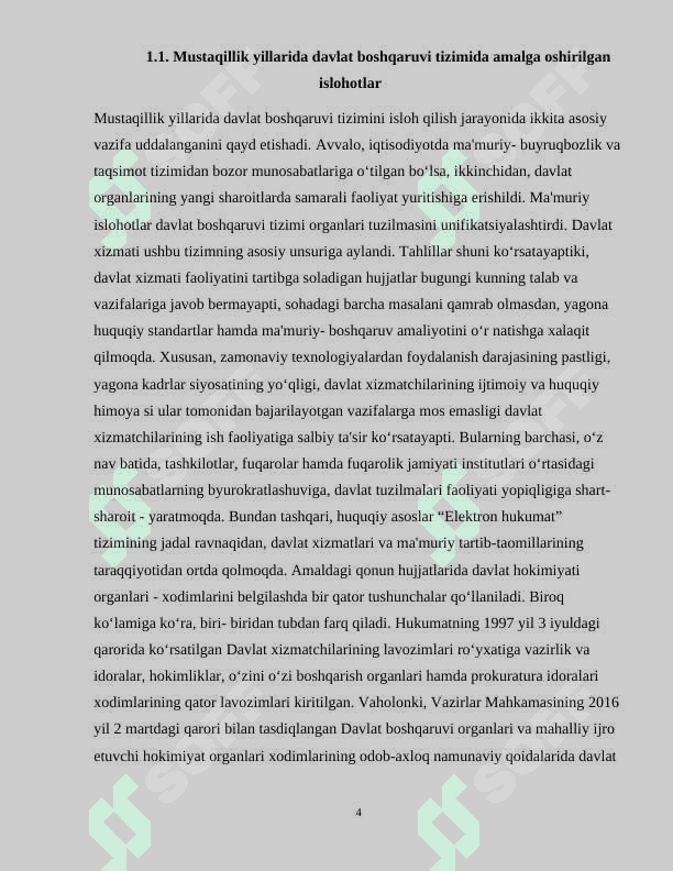 Mustaqillik yillarida davlat boshqaruvi tizimida amalga oshirilgan islohatlar 4