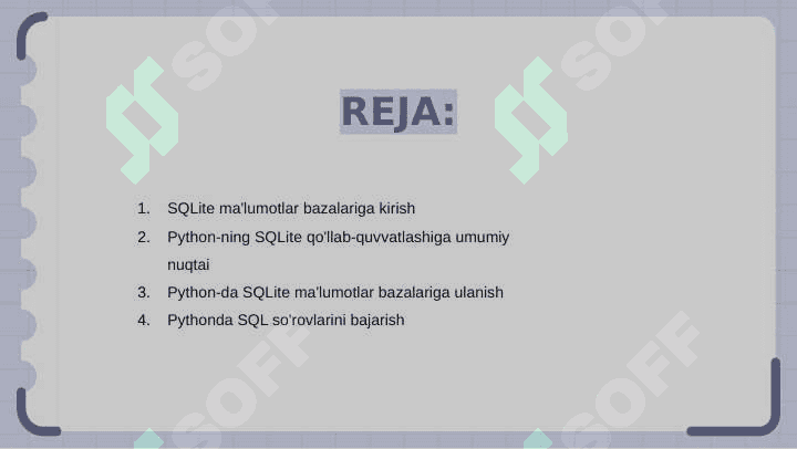 Pythondan SQLite maʼlumotlar bazalariga kirish 2