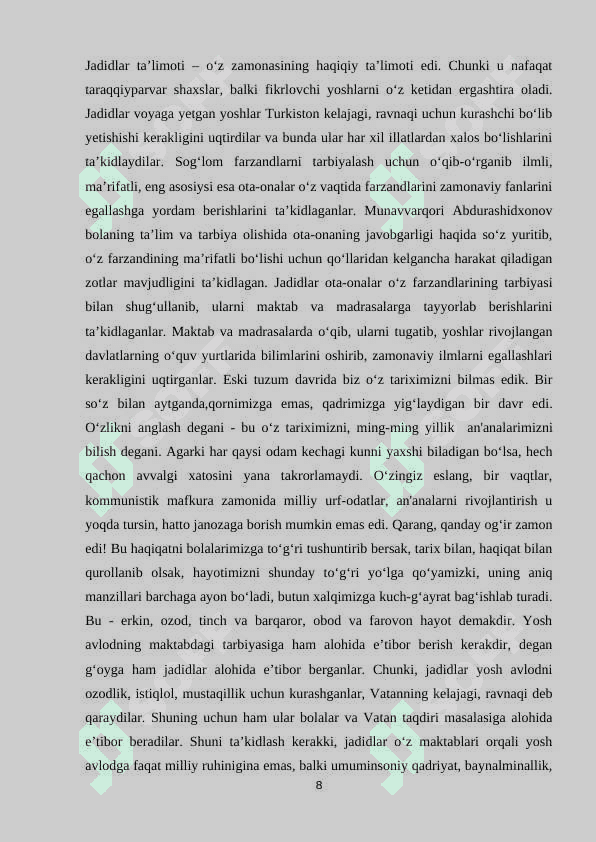 PEDAGOG FAOLIYATIDA JADID MA’RIFATPARVARLARINING MEROSIDAN FOYDALANISH 8