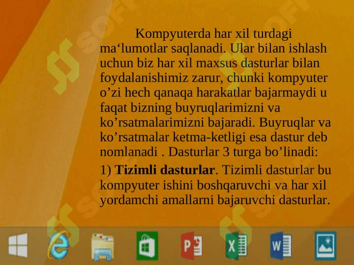 Kompyuterning dasturiy ta‘minoti va operatsion tizimlar 5