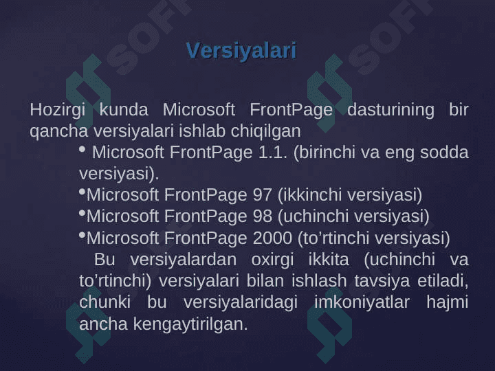 Web sahifalar yaratish Microsoft FrontPage Express 4