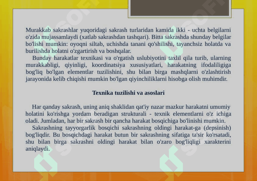 Sakrash texnikasi asoslari 7