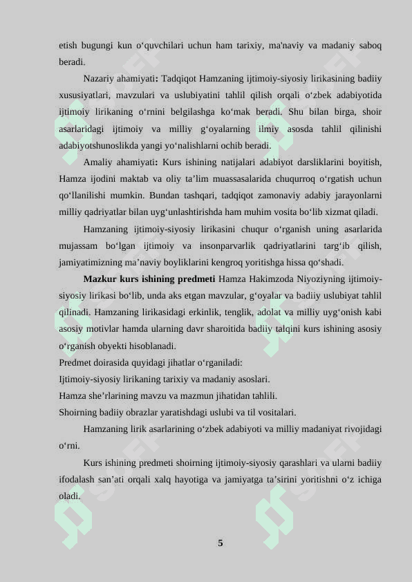 Hamzaning ijtimoiy-siyosiy lirikasi 5