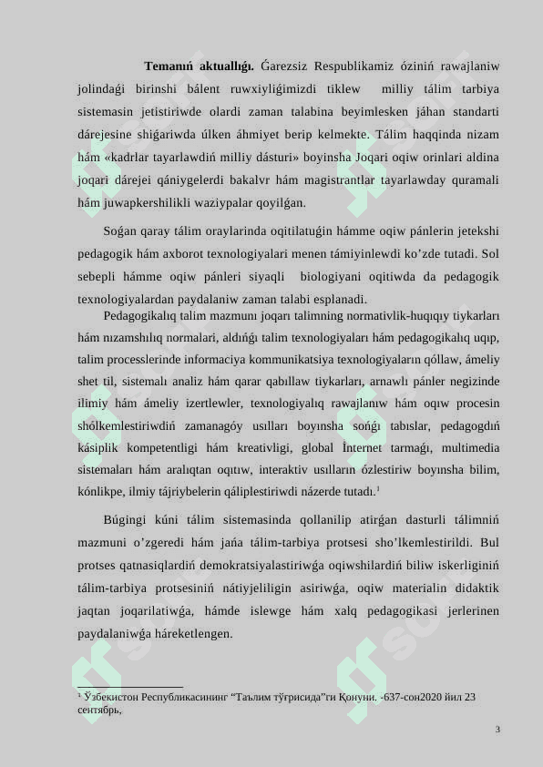 #kurs jumisi 3