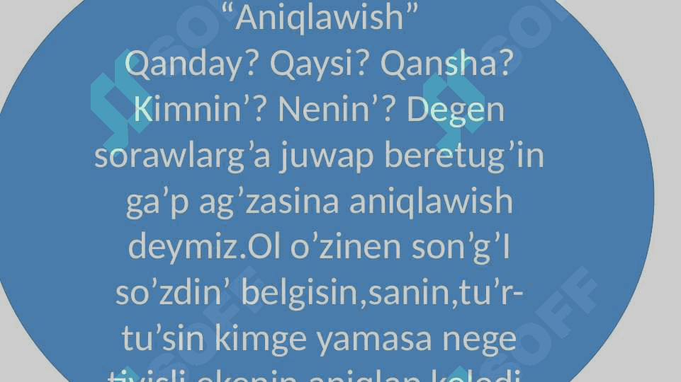 Ga’ptin’ ekinshi da’rejeli ag’zalari” “Aniqlawish” 4