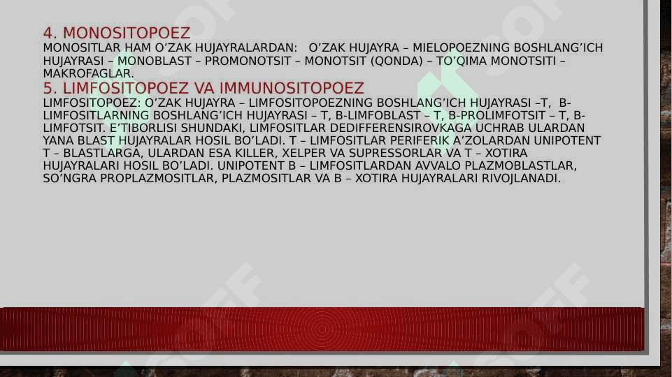 gemositopoez jarayoning boshqariluvi 7