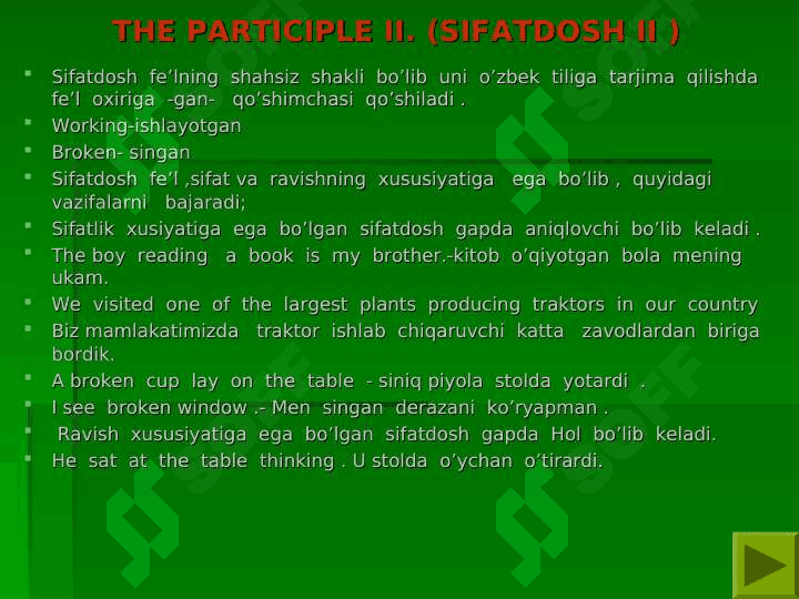 PARTICIPLE II 3