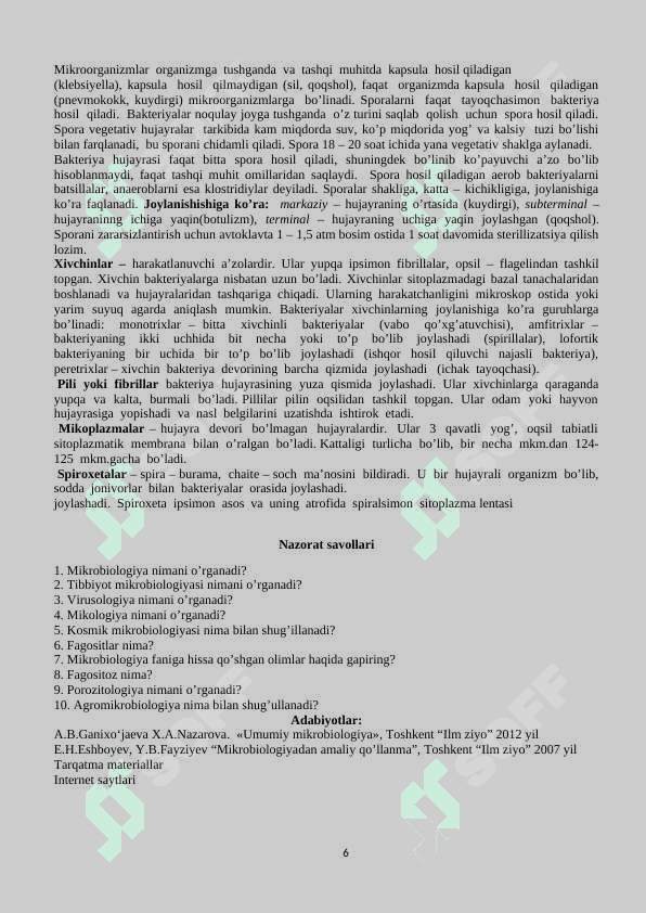 Mikrobiologiya ma'ruza matni 2024 6
