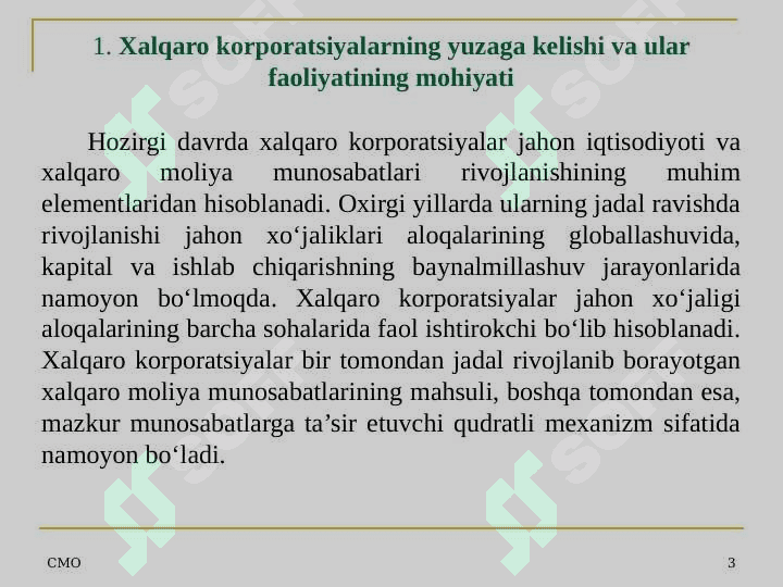 Glabalashuv sharoitida transmilliy korporatsiyalar 3